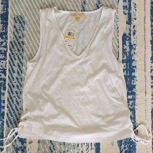 Michael Kors White Tank Top with Side Ties